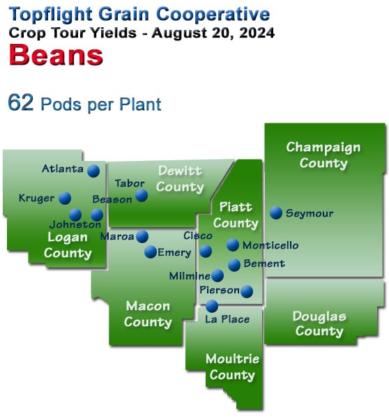 Topflight Grain Yield Map Soybeans 2024